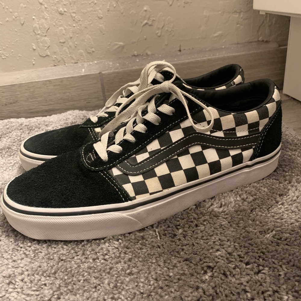 Black Checkered Vans.